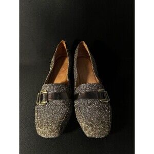 Naturalizer Women's Brown & Cream Tweed Pattern Buckle Detail Shoes Size 8